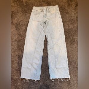 We the Free - Frayed Light Blue Denim Jeans